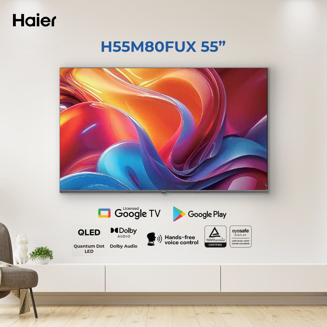 Haier 55 inch H55M80 LED - Google TV - Bezel Less - DBX TV Haier Warranty