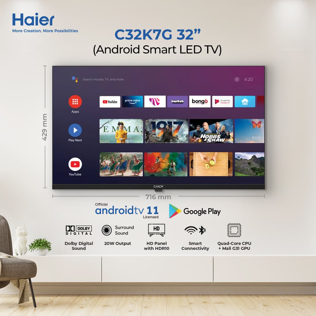 Candy - C32H5X - 32 Inch Android Smart LED TV