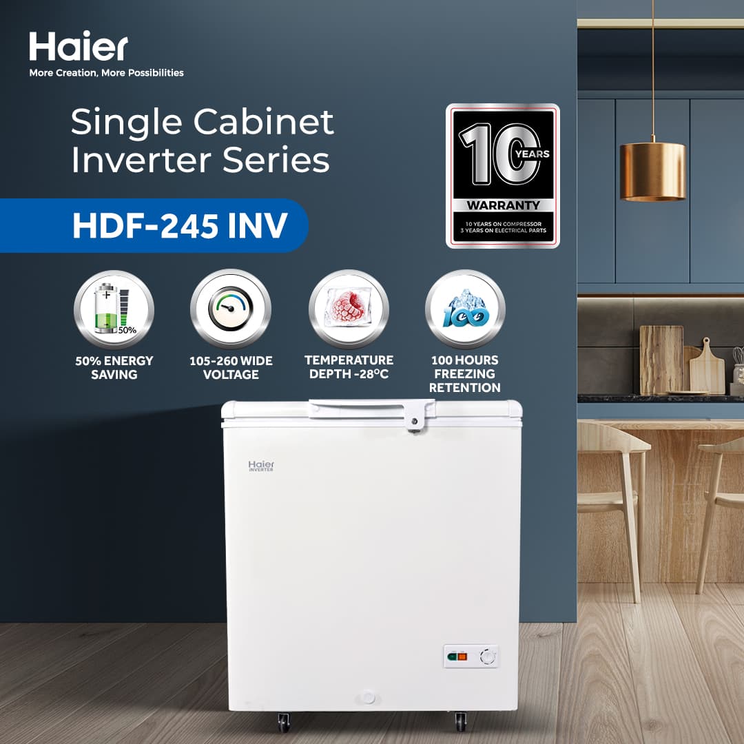 HDF-245 INV - 8.6 CFT Single Door Inverter Deep Freezer