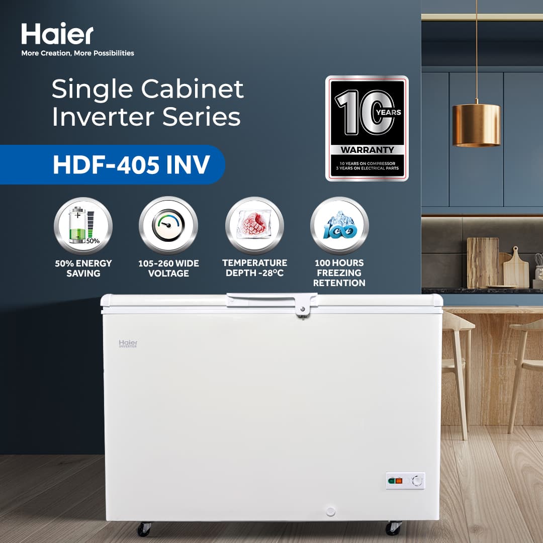 HDF-405 INV - 14.3 CFT Single Door Inverter Deep Freezer